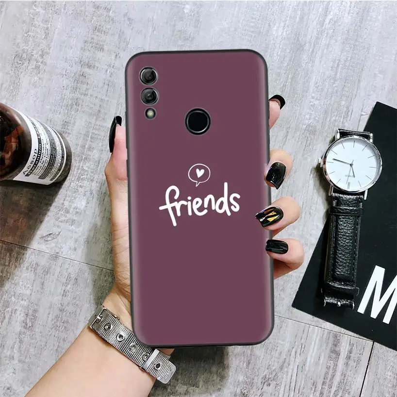 BA238-10 С надписью Best Friends; Черная крышка чехол для телефона для huawei Y9 Y5 Y6 Y7 Honor 10 9 Lite 9X8X8 S 8A фотоаппаратов моментальной печати 7S 7A 10i 20i V20 Coque - Цвет: BA238-10