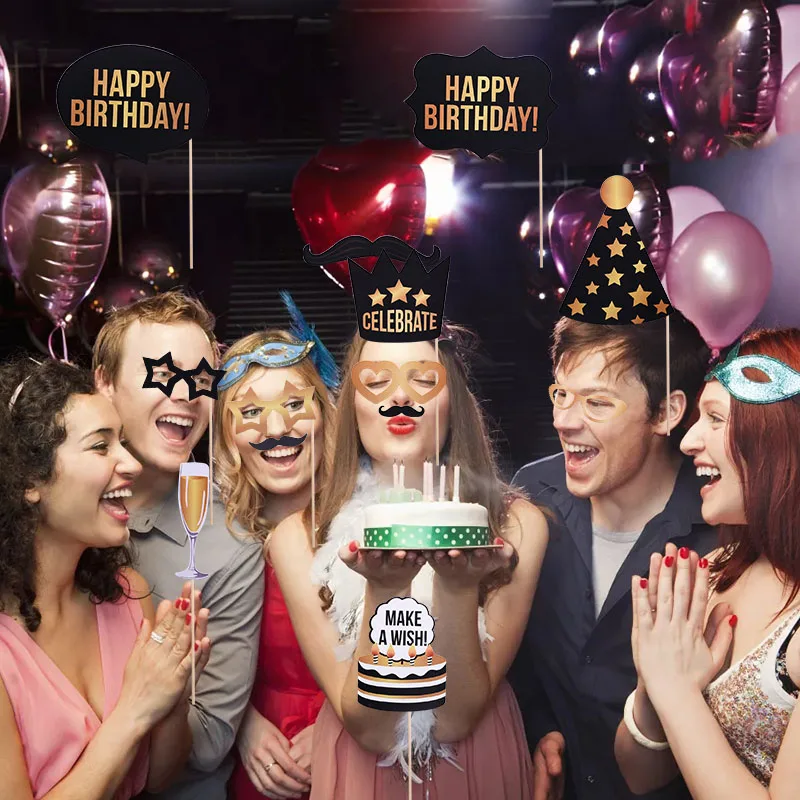 18/21/30/50/60th Happy Birthday Photo Booth Реквизит Маска; фотобудка 30 лет вечерние декоративная фотобудка на день рождения Fovers