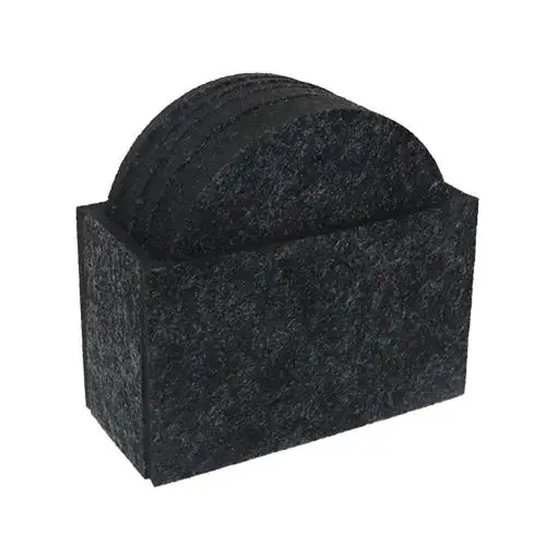 40%HOT8 pieces of felt, round, square, hexagonal, heat-insulating coaster, table protector, heat-resistant coaster, coffee, tea, Dark Gray 1