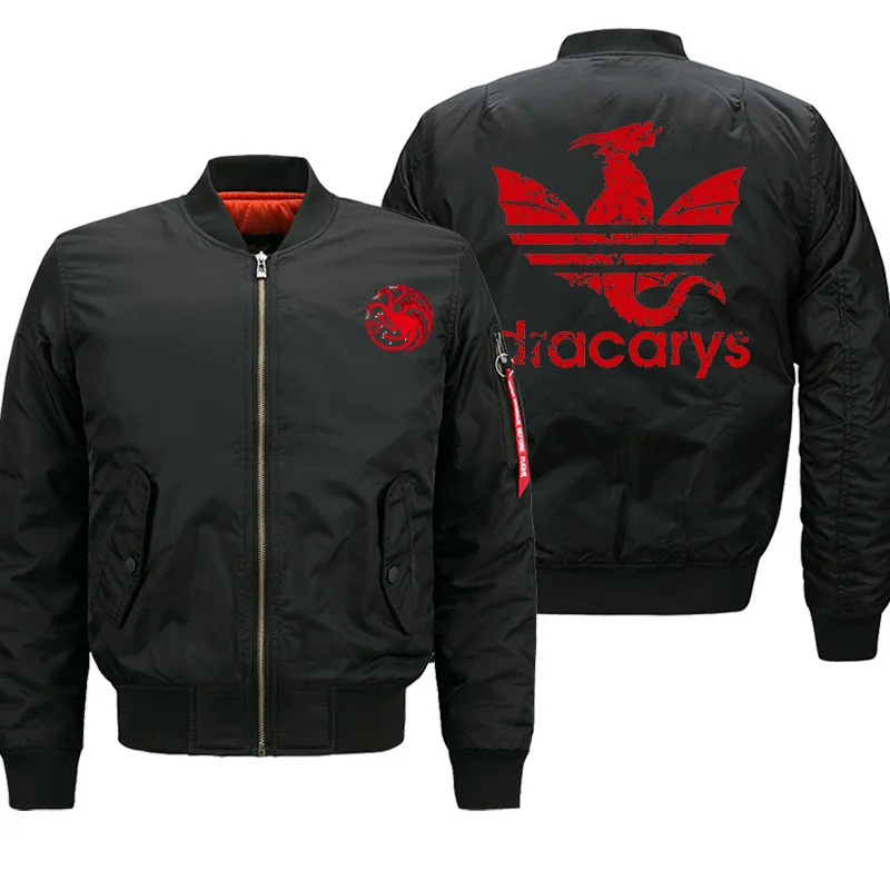 

Dracarys Pattern Bomber Jackets For Men Game Of Thrones Print Male Streetwear Plus Size Military Army Mens Jacket Motorcycle Top