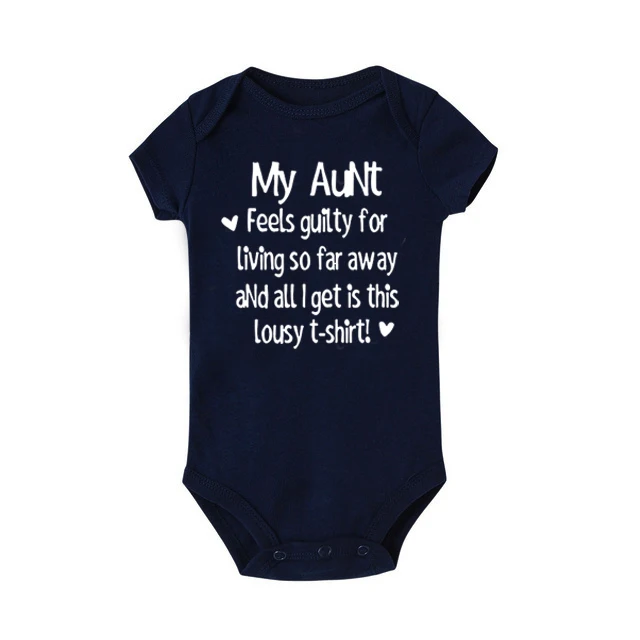 Baby Onesie My Aunt Feels Guilty Cotton Baby Infant Body Suit Short Sleeve Baby Boys Girls Clothes Newborn Baby Clothes