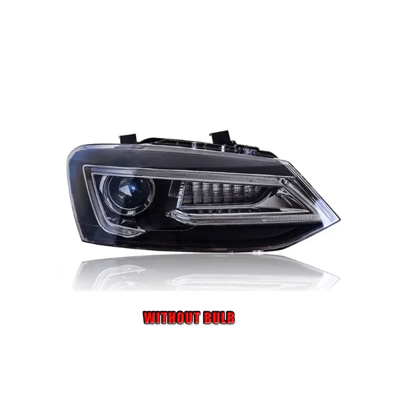 2 шт. автомобильный стиль светодиодный фары для VW Polo 2011- для VW Polo фара Объектив двойной луч H7 HID Xenon bi xenon объектив - Цвет: without bulb
