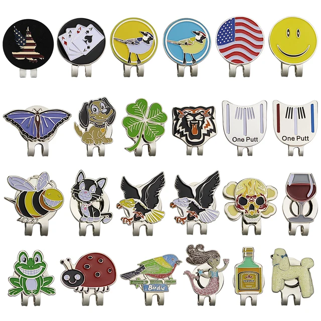 골프 모자 클립이 있는 골프 마커, 마그네틱 합금 골프 마크, 골프 공 스포츠용, 드롭 배송, 신제품