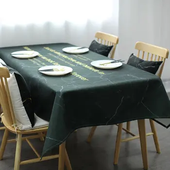 

Nordic Polyester Cotton Casual Table Cloth Color Marble Pattern Tablecloth