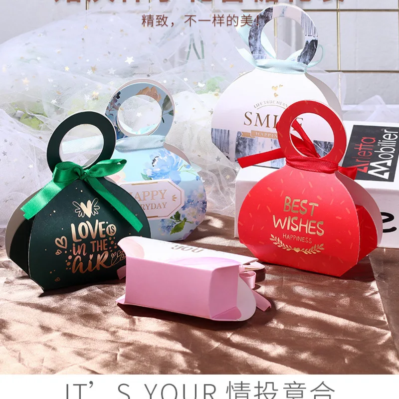 

Wedding party favors Flower Candy Box Korean Candy Gift Boxes packaging Wedding Jewelry Packing Box Customized Gift Box 50pcs