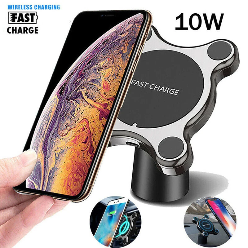 360 Degree Rotation Car Wireless Charger For iPhone 12 11 Xs X Qi Magnetic Wireless Car Charger  For Samsung S10 S9 10w chargers