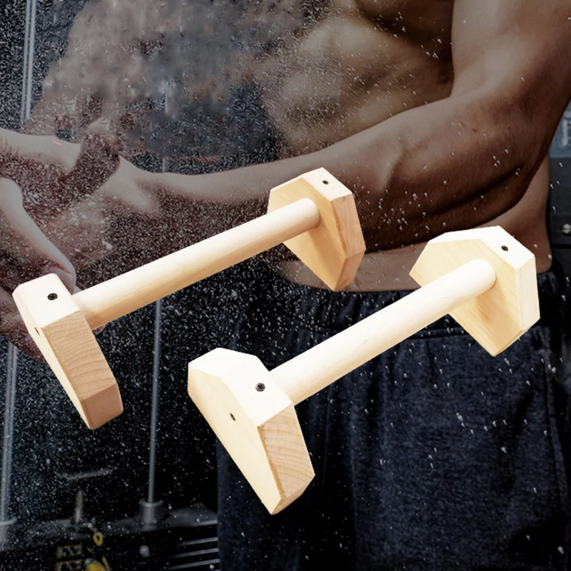 Push Up Stand Wooden Personalized Bar Double Rod Calisthenics Handstand