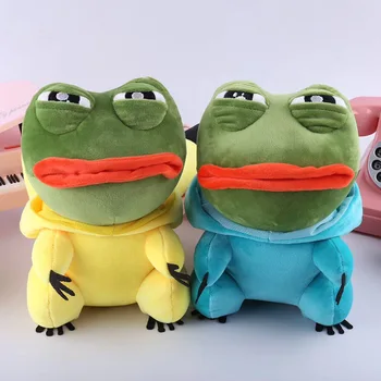 

23cm Cute Sad Frog Plush Toy Kawaii Soft Stuffed Animal Peluche Doll Cartoon Anime Type 2pcs Mixed Peluched Toys for Children