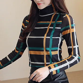 

2019 Autumn New Fashion Women Long Sleeve Turtleneck Casual Ladies Shirts Office Lady Plus Size Clothes Blusas