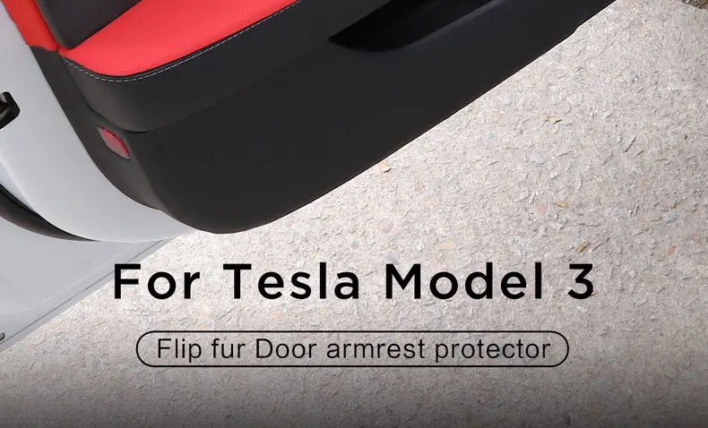 LUCKEASY Автомобильная откидная меховая дверная защита на подлокотник для Tesla модель 3- Защитная пленка для края двери