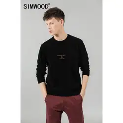SIMWOOD/Новинка 2019 года; осенне-зимний свитер с буквенным принтом и логотипом; мужские повседневные пуловеры; мягкая брендовая одежда; большие