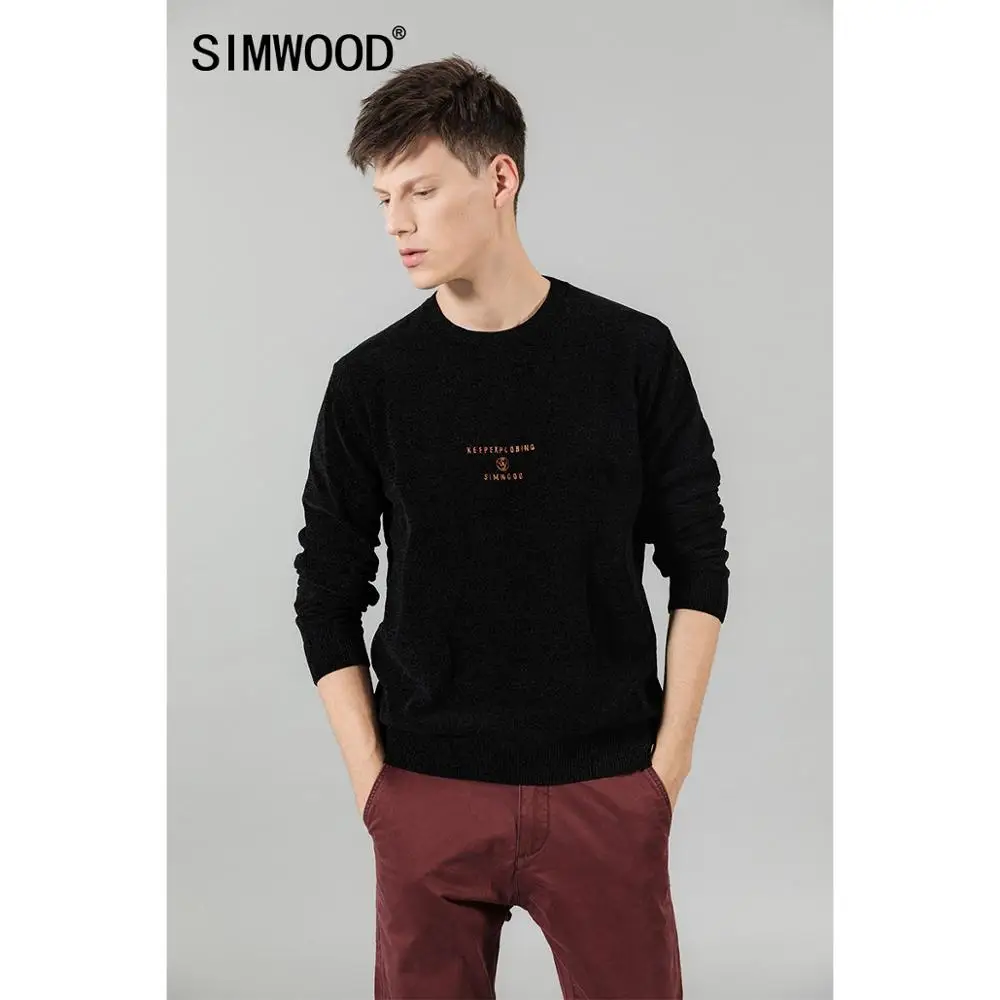 SIMWOOD 2021 Осень-зима новый свитер с надписью и логотипом мужские повседневные