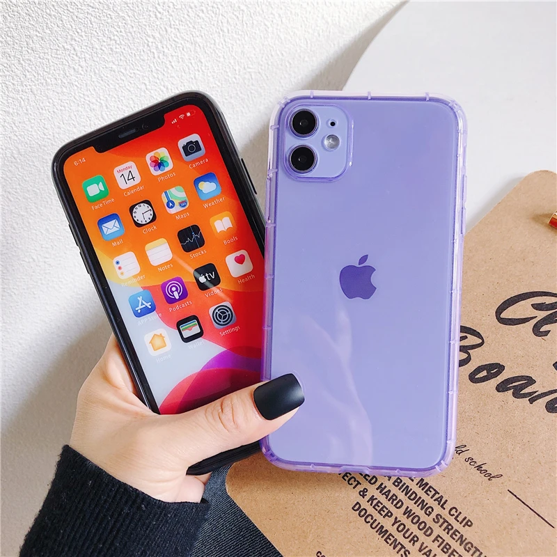 Флуоресцентный неоновый противоударный чехол для телефона iPhone 11 Pro Max XR X XS 7 8 Plus SE