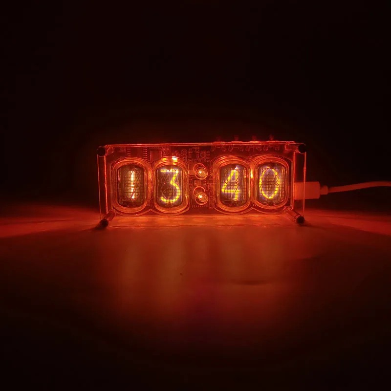 In12 glow clock DIY former Soviet Union electron tube clock gift colorful lamp desktop clock 4