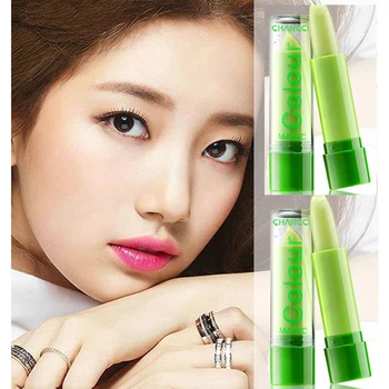 

New Moisture Lip Balm Aloe Vera Natural Lip Balm Temperature Color changing Makeup Lipstick Long Lasting Cosmetics Lip Care