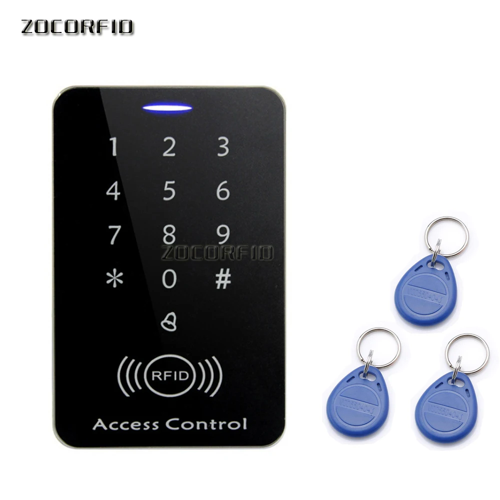 Touch keypad with 10pcs EM keychains RFID Access Control Keypad digital