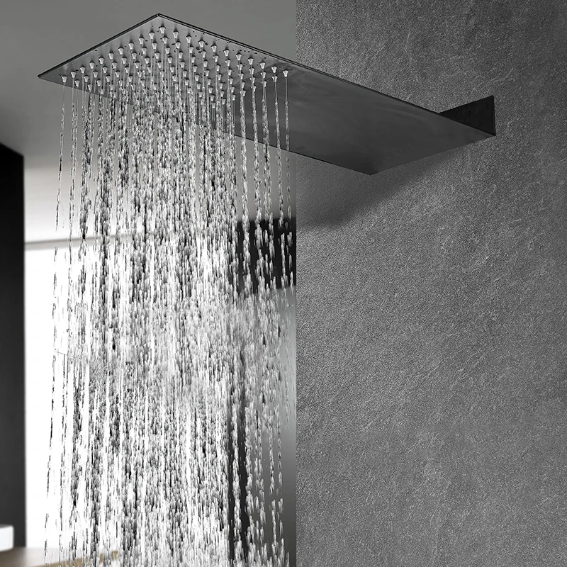 Square Stainless Steel Showerhead Rainfall Shower Head Rain Shower Chrome High Pressure Chuveiro Bath Faucet shower head