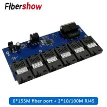 2 RJ45 6 155 м волоконный порт коммутатор для высокоскоростной сети Ethernet конвертер 20 км Ethernet волоконно-оптический медиа конвертер 10/100 м PCBA
