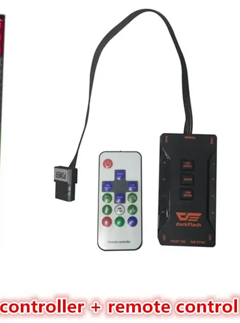 Чехол для компьютера darkflash Aigo, вентилятор RGB, регулируемый светодиодный вентилятор, скорость вращения 120 мм, тихий пульт дистанционного управления, синхронизирующий компьютер, охлаждающий вентилятор RGB - Цвет лезвия: Controller
