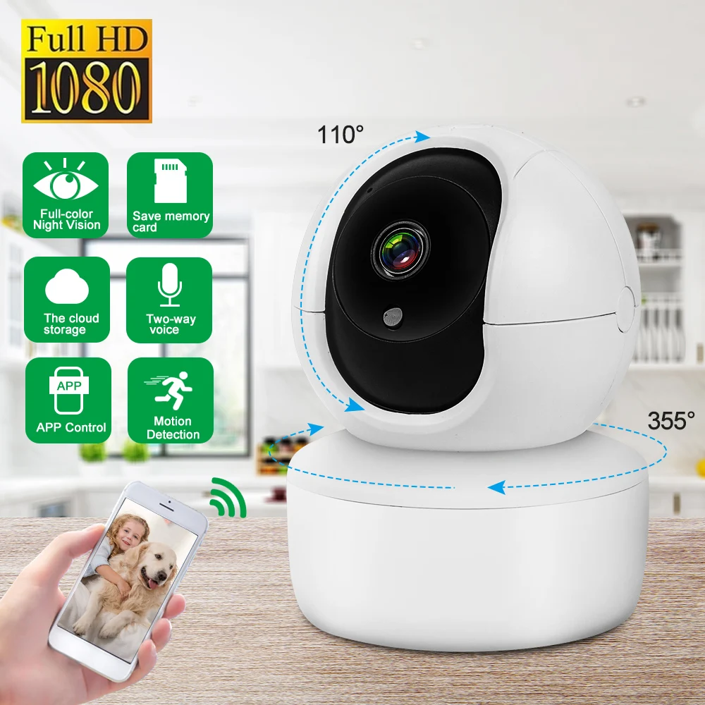 

1080P Wireless Wi-fi IP Camera Home Security IP Camera 2MP Wifi Surveillance Indoor Camera IR Night CCTV Cam Baby Monitor