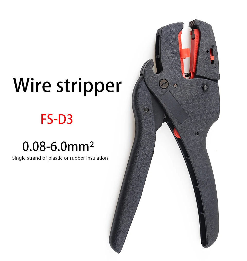FS-D3 Self-Adjusting insulation Wire Stripper range 0.08-6mm2 With High Quality wire stripping Cutter Range 0.08-2.5mm Flat Nos