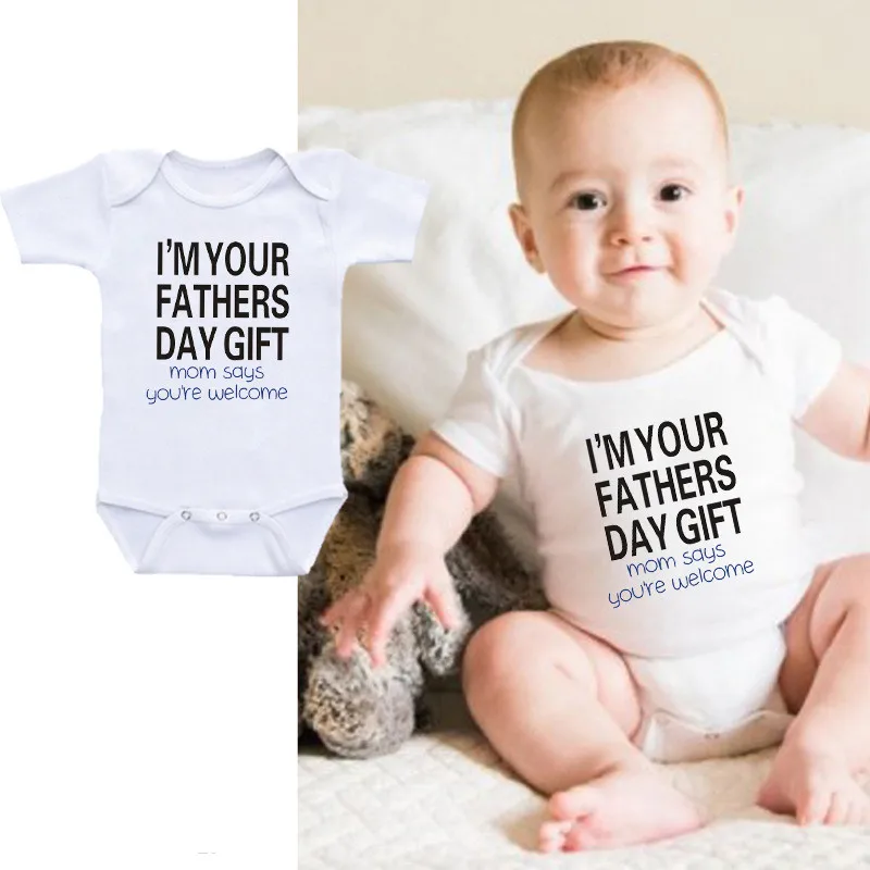 Подарок на день рождения «I'm Your Father's»; боди для новорожденных; белый комбинезон с короткими рукавами и принтом; одежда унисекс для маленьких мальчиков и девочек