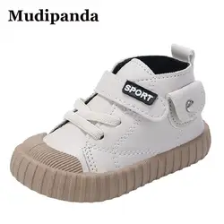 Baby Girls Winter Boots Flat Shoes Children's Boy Leather Sneaks Infant Toddler Shoe Boys Short Boots 1-3Y Black Boots Non-slip