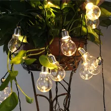 Гирлянда для использования вне помещения светящаяся гирлянда с солнечной батареей садовое управление светом декоративная G50 прозрачная лампа медный свет праздничные принадлежности