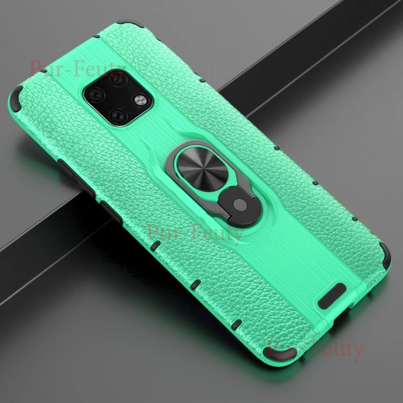 Чехол для huawei mate 20 Pro LYA L09 L29 силиконовый бампер роскошный Броня мягкое магнитное кольцо Броня чехол для mate 20Pro LYA-L09 - Цвет: Зеленый