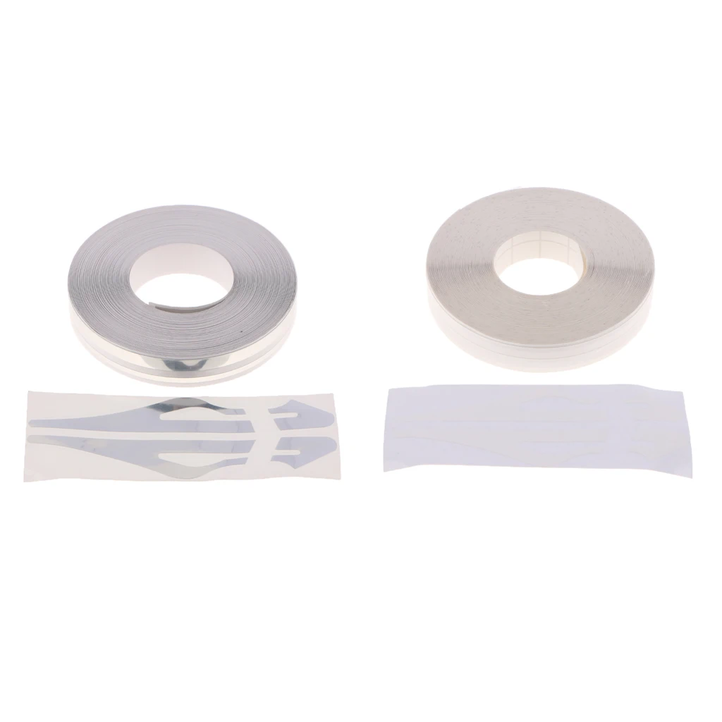 2 Pieces 12mm Pinstripes Tape Streamline Decals Stickers for Auto Car Truck Pinstriping Vinyl Tape Decal - White + Silver