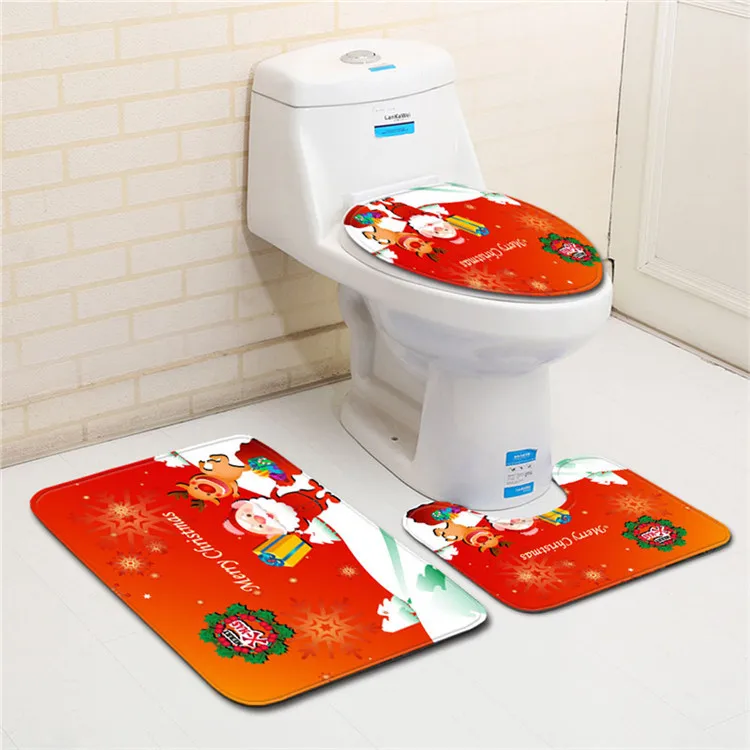 3 комплекта/партия шт./компл. бородатый Санта Клаус коврики для ванной нескользящие Ванная комната коврик набор Tapete Banheiro моющиеся Alfombra Bano