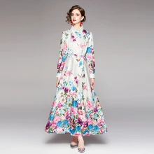 

Vestidos De Mujer 2021 New Fall Fashion Arab Muslim Robe Beach Long Shirt Dress Multicolor Floral Print Elgant Party Maxi Dress