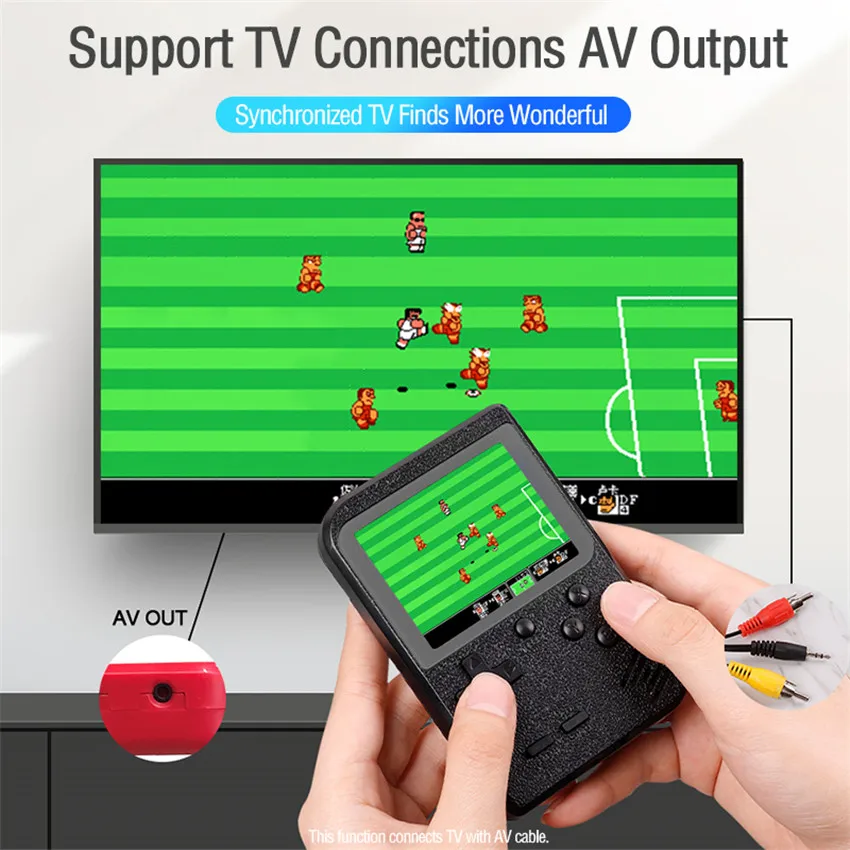 New Built-in 400 Games 800mAh Retro Video Handheld Game Console With Gamepad 2 Players Doubles 3.0 Inch Color LCD Gameboy Player