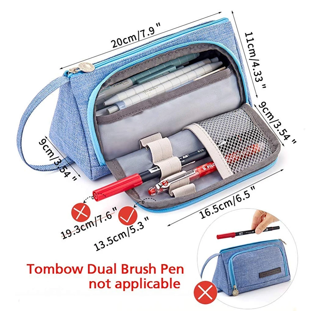 Большой емкости Пенал для карандаша, ручки держатель для сумки кисета для средней школы офиса колледжа девушки взрослых большой пенал для хранения