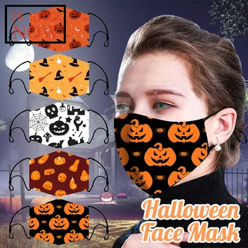 

Mouth Masks Protection Halloween Print Face Mask Washable Earloop Face Mask Reusable Mouth Masks Windproof Mouth-muffle