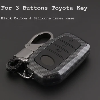 

For Toyota Hilux Fortuner Land Cruiser Camry ABS Silicone Remote Key Case Fob Shell Cover Skin Holder 2/3 Button 2016 2017 2018