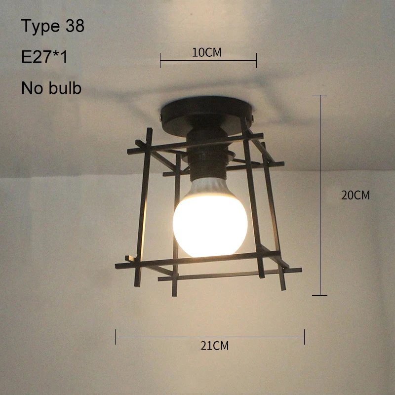 Type 38 no bulb Современный потолочный светильник, светодиодный потолочный светильник, винтажный плафон, клетка, плафонье, хрустальная лампа для столовой, кухни, Lampara Techo - Цвет корпуса: Type 38 no bulb