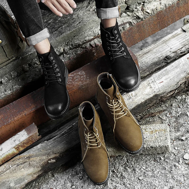 

2019 Martin boots in the tooling boots leather matte British wind boots men's booties high to help autumn and winter wild