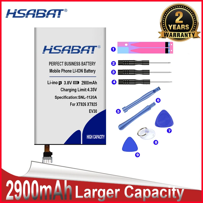Сменный аккумулятор HSABAT 2900 мАч EV30 Аккумулятор для Motorola Verizon Droid RAZR HD XT926 XT925 XT890 SNN5915A