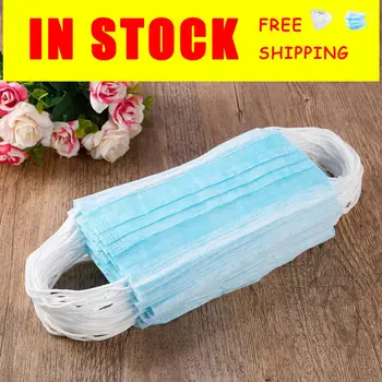 

Wholesale Free Shippping Health Anti Dust Face Mask 3 Ply Non Woven Disposable Earloop Face Shield
