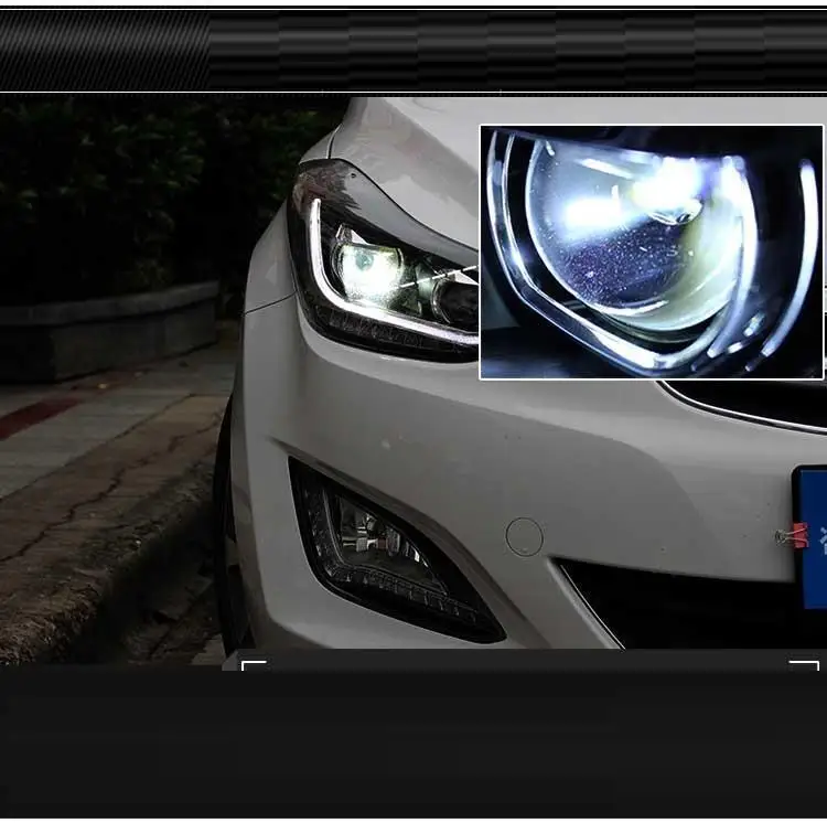 Запчасти лампы Luces Para Drl Авто боковой сигнал поворота ходовые Автомобильные светодиодные фары Задние Автомобильные фары в сборе для hyundai Elantra