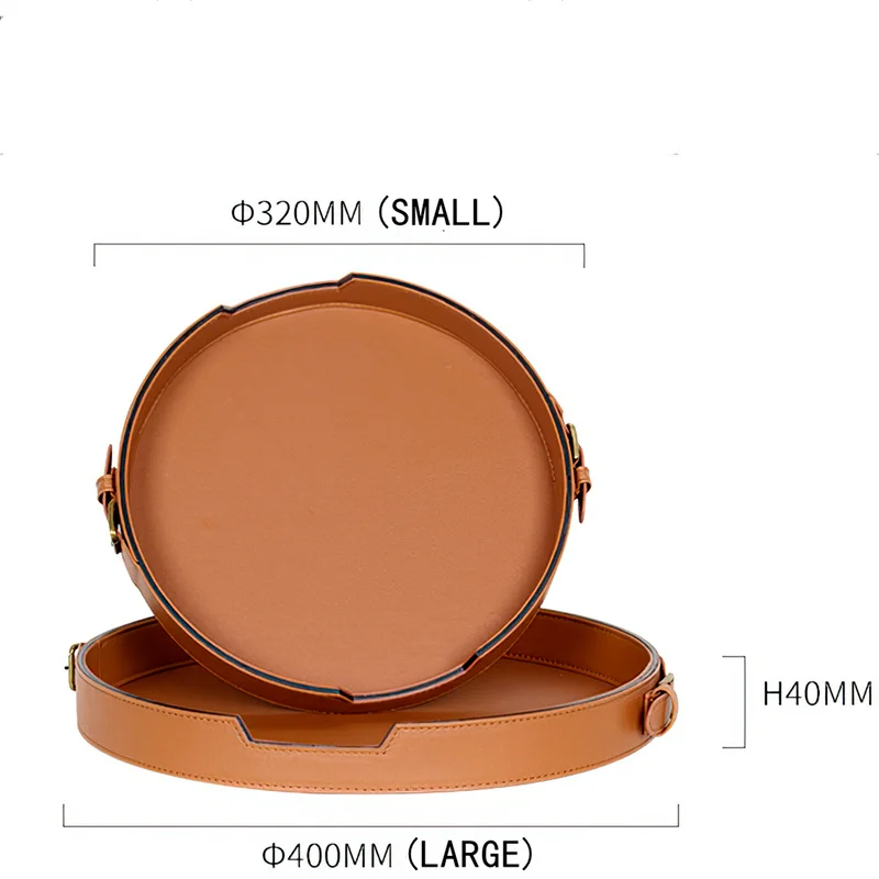 Leather Tray Nordic Creative Belt Buckle Metal Tray Round Decorative Plate Rectangular Home Storage Sample Room Decorations 5
