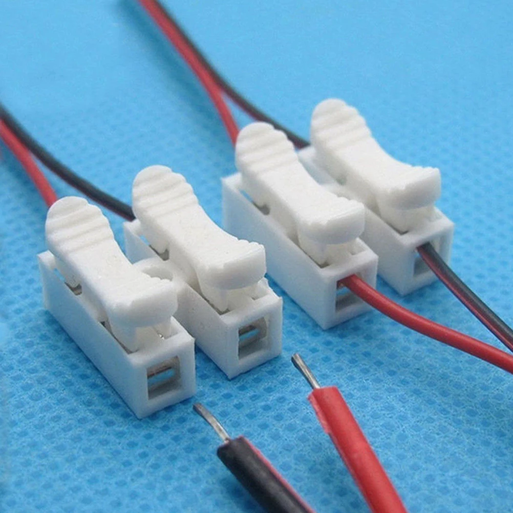 30PCS Quick Splice Push Type Lock Wire Connectors CH2 2Pins Electrical Cable Terminals 20x17.5x13.5mm For Led Lamps