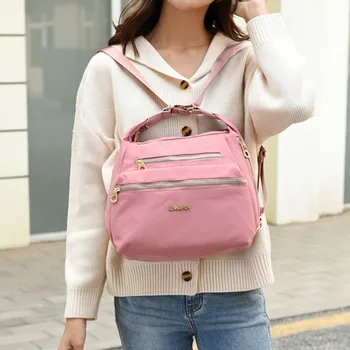 

Women's backpack fashion solid college wind school bag travel Bags Single shoulder bag Large Capacity Waterproof Backpacks #1125