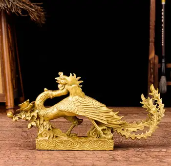 

Copper Statue Kaiguang pure copper Phoenix decorates a perfect marriage to promote wealth and fortune