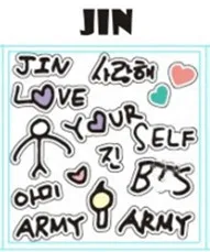 100 листов/партия KPOP Мальчики телефон компьютер стикеры RM V SUGA JIMIN J-HOPE JIN JUNGKOOK Волшебные 3d наклейки на стену для детской комнаты - Цвет: JIN