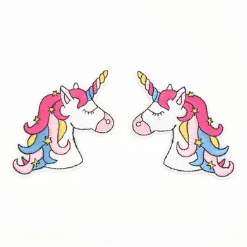 Cartoon Hippie Unicorn Patches Iron On Embroidered Patch For Clothing Applique DIY Stickers On Clothes Kids T-shirts Dress