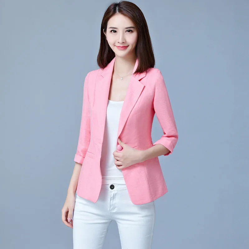 

Business Coat Small Suit WOMEN'S Coat Korean-style Slim Fit 2019 Spring And Summer Three-quarter-length Sleeve Leisure Suit Vers