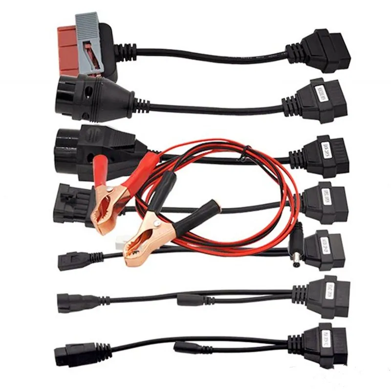 Горячая OBD кабели для грузовиков OBD2 автомобильные Кабели диагностический Соединительный адаптер 8 шт. полный набор автомобильных кабелей для грузовиков диагностический инструмент