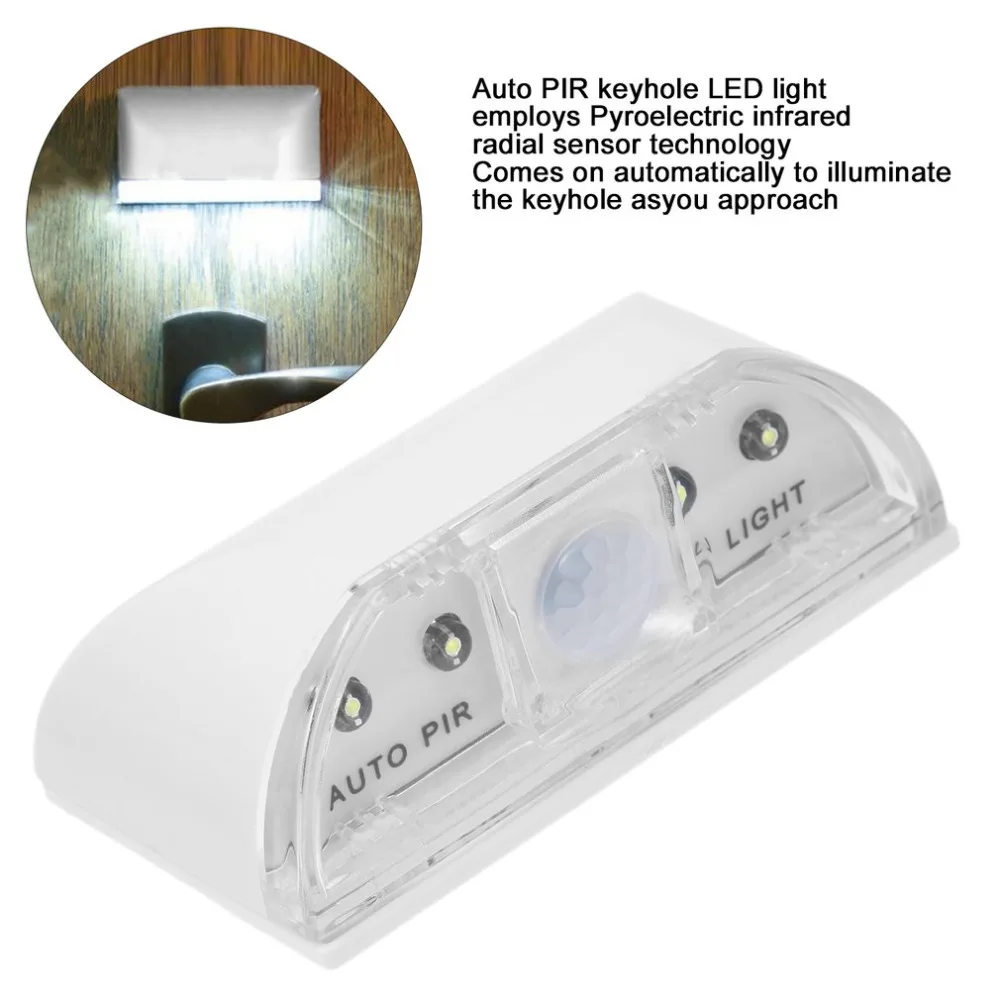 

2019 1pc 4 LED PIR Infrared Detection Motion Sensor Home Door Keyhole Light Lamp Brand New